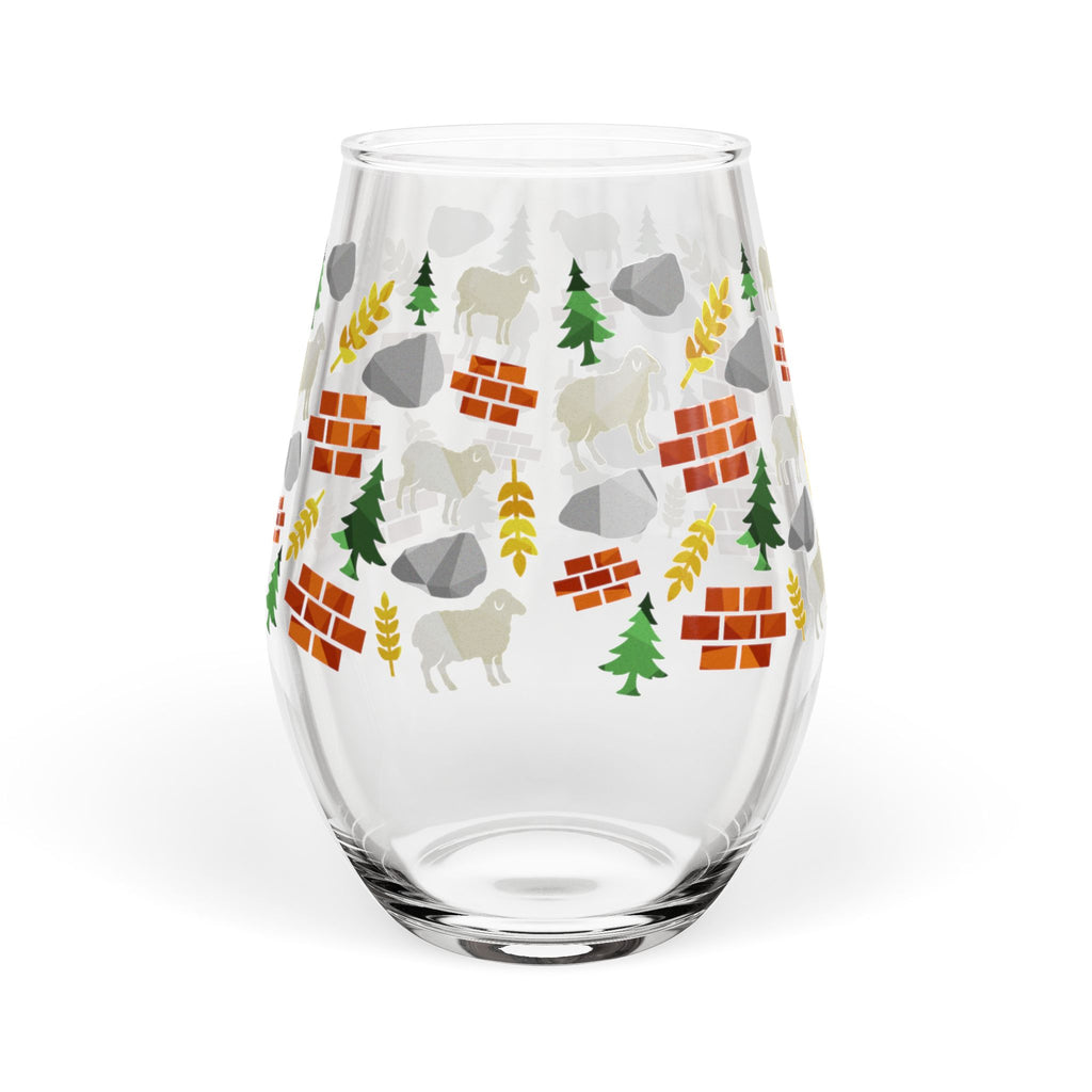 Settle. Build. Sip. Wine Glass